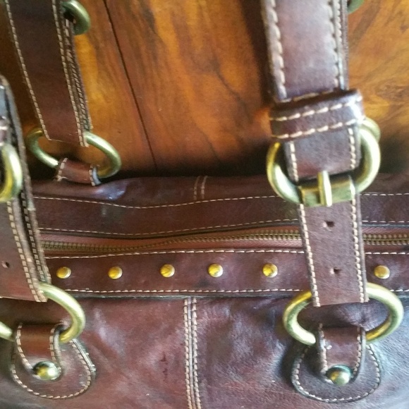 Mania Brown Leather Tote - Picture 8 of 9